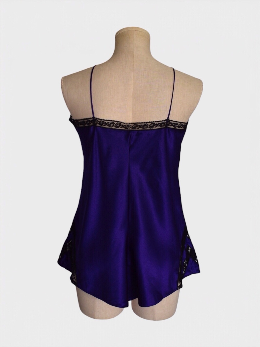Victorias Secret Vintage 80s Satin Lace Appliqué Teddy Lingerie Romper - Picture 3 of 5